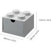 LEGO Bureaulade met 4 noppen - grijs