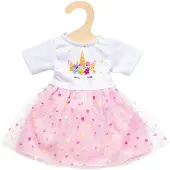 Heless Poppenkleding Jurk Eenhoorn Meisjes 35-45 Cm Wit/roze 2-delig