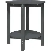 vidaXL Salontafel Ø 55x60 cm massief grenenhout grijs