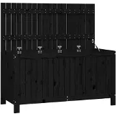 vidaXL Tuinkist, zwart, 121x55x64 cm, massief hout, grenenhout