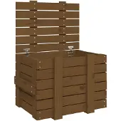 vidaXL Opbergbox 58x40,5x42 cm massief grenenhout honingbruin