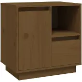 vidaXL Nachtkastje 50x34x50 cm massief grenenhout honingbruin