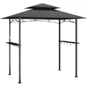 vidaXL Grillpaviljoen met zijplanken, antraciet, 240x150x243 cm, staal