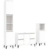 vidaXL 3-delige badkameraccessoireset, wit, van houtvezel