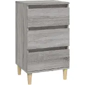 vidaXL Nachtkastje 40x35x70 cm bewerkt hout grijs sonoma eikenkleurig
