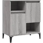 vidaXL Dressoir 60x35x70 cm bewerkt hout grijs sonoma eikenkleurig