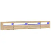 vidaXL Tv-meubel met LED-verlichting 270x35x40 cm sonoma eikenkleurig