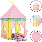 vidaXL Kinderspeeltent met 250 ballen 100x100x127 cm roze