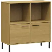 vidaXL Boekenkast met metalen poten OSLO 90x35x90,5 cm hout bruin
