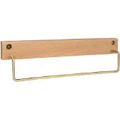 QUVIO Handdoekhouder - Hout en metaal - Lichtbruin
