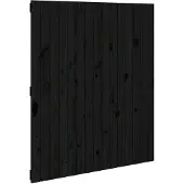 vidaXL Wandhoofdbord 95,5x3x110 cm massief grenenhout zwart