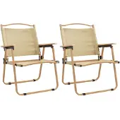 vidaXL Campingstoelen 2 st 54x55x78 cm oxford stof beige