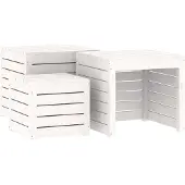 vidaXL 3-delige Tuinboxset massief grenenhout wit