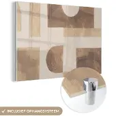 MuchoWow Glasschilderij 180x120 cm - Schilderij acrylglas - Abstract - Puzzel - Vormen - Kleuren - Foto op glas - Schilderijen