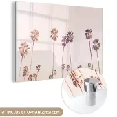 MuchoWow Glasschilderij 180x120 cm - Schilderij acrylglas - Palmbomen - Zon - Natuur - Lucht - Foto op glas - Schilderijen