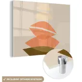 MuchoWow Glasschilderij 160x120 cm - Schilderij acrylglas - Vormen - Pastel - Kleuren - Abstract - Foto op glas - Schilderijen