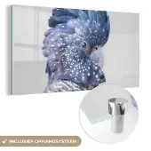 MuchoWow Glasschilderij 160x80 cm - Schilderij acrylglas - Kaketoe - Blauw - Dieren - Natuur - Foto op glas - Schilderijen