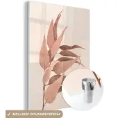 MuchoWow Glasschilderij 120x160 cm - Schilderij acrylglas - Plant - Bruin - Natuur - Bloem - Foto op glas - Schilderijen
