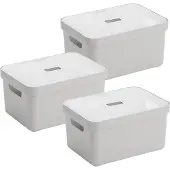 Sunware Sigma Home opbergbox 5L - Set van 3 - Grijs/Transparant