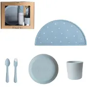 Mushie - Geschenkverpakking Kinderserviesset - Powder Blue