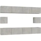 vidaXL 6-delige Tv-meubelset bewerkt hout betongrijs