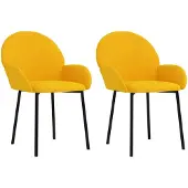 vidaXL Eetkamerstoelen 2 st fluweel geel