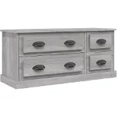 vidaXL Tv-meubel 100x35,5x45 cm bewerkt hout grijs sonoma eikenkleurig