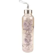 Clayre & Eef Glazen Fles 650 ml Glas Rond Bloemen