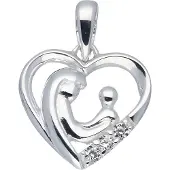 Lifetime Love familiehanger - zilver - opengewerkt hart - 3 zirkonia's