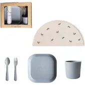 Mushie - Geschenkverpakking Kinderserviesset - Cloud