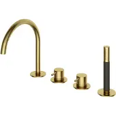 Hotbath Cobber badrandcombinatie met uitloop geborsteld messing PVD