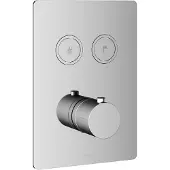 Hotbath Cobber PB009QEXT Afbouwdeel Voor Inbouw Thermostaat Met 2 Pushbuttons - Chroom - Kranen, Badkranen, Inbouw Badkranen - 8719638626903