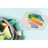 MuchoWow Broodtrommel Wit - Lunchbox - Brooddoos - Abstract - Kunst - Vormen - Regenboog - 18x12x6 cm - Volwassenen