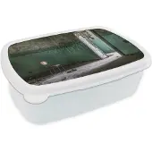 MuchoWow Broodtrommel Wit - Lunchbox - Brooddoos - Stoel - Steen - Deur - Architectuur - 18x12x6 cm - Volwassenen