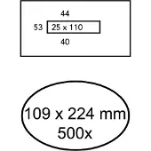 Quantore Envelop quantore 109x224mm vm 80gr wt 500st | Doos a 500 stuk