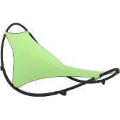 vidaXL Ligbed schommelend met wieltjes staal en textileen stof groen