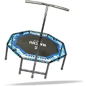 Matchu Sports Fitness Trampoline PRO – Mini Fitnesstrampoline 110 cm – Bungee Vering – Met Stabiele Springsteun – Stil & Extra Stevig voor Thuisgebruik