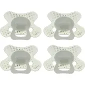 Difrax Fopspeen Natural - 12 tot 18 Maanden - Sterretjes & Transparant - 4 Stuks