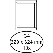 Quantore - Envelop akte C4 229x324mm zelfklevend wit 10 stuks | Pak a 10 stuk | 25 stuks