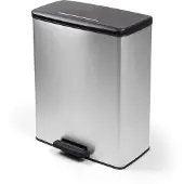 Curver Decobin duo vuilnisbak rechthoekig (26+26 liter, zilver metallic)