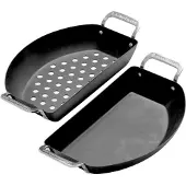Kamado joe Carbon Steel Halve Maan Pannenset – Voor veelzijdig koken op de kamado