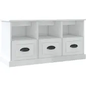 vidaXL Tv-meubel 100x35x50 cm bewerkt hout hoogglans wit