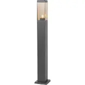 QAZQA Moderne buitenpaallamp donkergrijs met smoke 80 cm - Malios