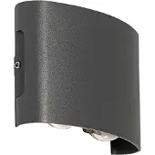 QAZQA Buiten wandlamp donkergrijs incl. LED 4-lichts IP54 - Silly