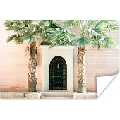 PosterMonkey Deur - Marrakesh - Palmboom - Wit - Tropisch