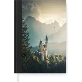 MuchoWow Notitieboek - Schrijfboek - Natuur - Kasteel - Berg - Neuschwanstein - Notitieboekje klein - A5 formaat - Schrijfblok