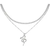 Yehwang Dubbele ketting - Chained Snake - Zilver