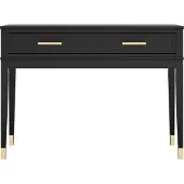 CosmoLiving by Cosmopolitan Sidetable Westerleigh met 2 laden, onderhoudsvriendelijk mdf, massief houten poten, hoogte 76 cm (1 stuk)