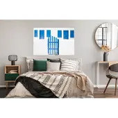PosterMonkey Architectuur - Hek - Wit - Blauw - Deuren