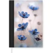 MuchoWow Notitieboek - Schrijfboek - Cosmos - Bloemen - Natuur - Blauw - Notitieboekje klein - A5 formaat - Schrijfblok